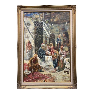 A Large Orientalist Oil on Canvas Painting For Sale