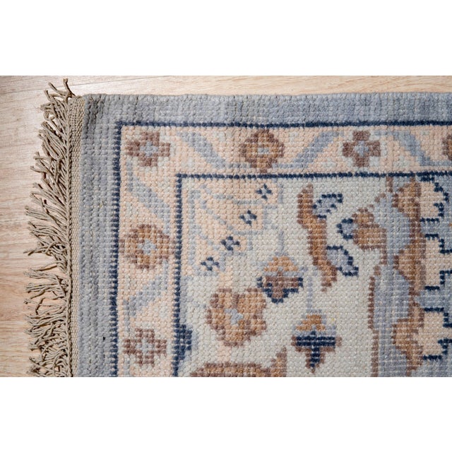 8x10 Unique Comfortable Blue Traditional Medallion Hand Knotted Wool Carpet Rug For Sale - Image 4 of 7