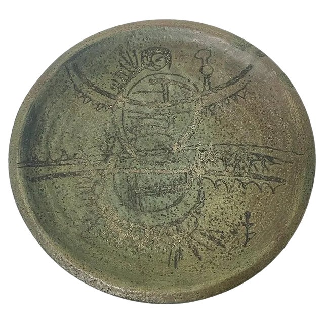 Stoneware Plate, 1960s For Sale