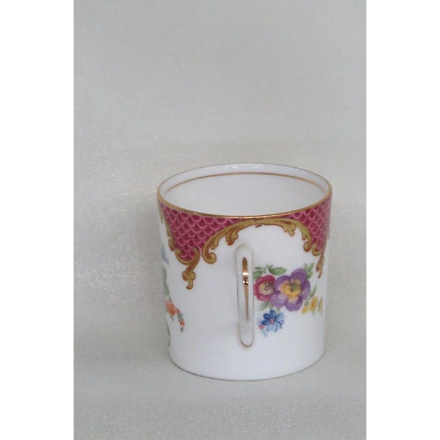 Aynsley England Bone China Pink Floral Small Demitasse Espresso Cup For Sale - Image 4 of 7