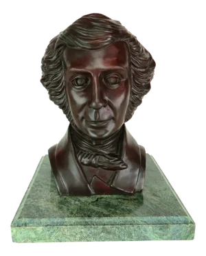 20th Century Don Winton Bronze Bust Sculpture of Alexis De Tocqueville on Marble Base