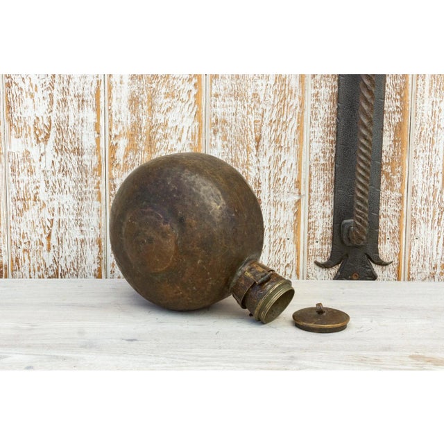 Metal Antique Indian Sorali Brass Bottle For Sale - Image 7 of 9