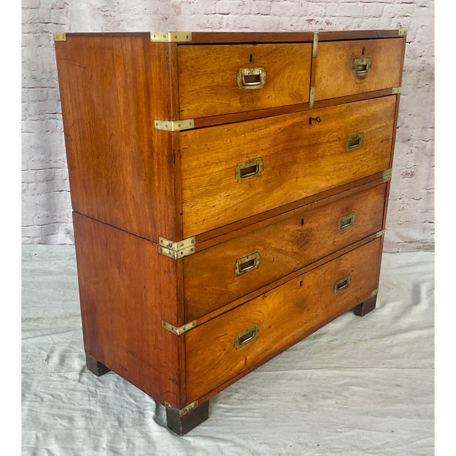 Early 19th Century 19th Century English Campaign Chest of Drawers, For Sale - Image 5 of 13