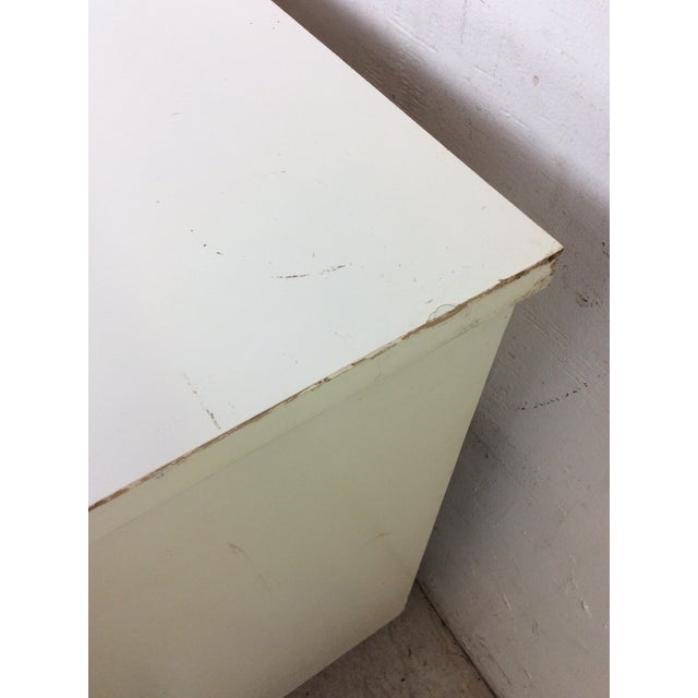 Yellow Mid Century Space Age Style Lowboy Dresser With Mounted Mirror & Yellow Drawer Faces For Sale - Image 8 of 18
