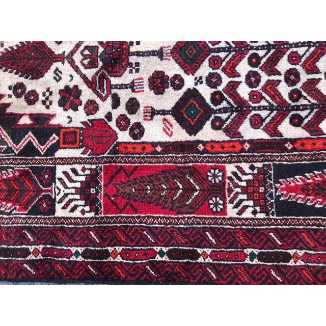 Red Vintage Turkmen Baluch Rug For Sale - Image 8 of 12