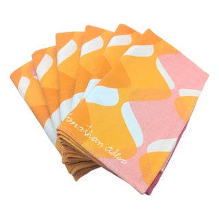 Jonathan Adler Cotton Dinner Napkins, Set of 6 For Sale