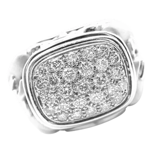 Carrera Y Carrera Dolphin Motif 18k White Gold Diamond Ring, size 7.5