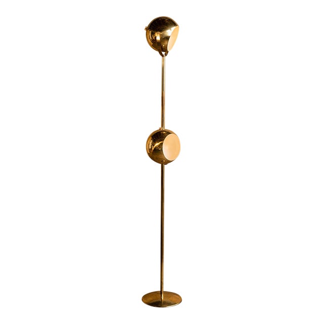 1970s Brass Double Eyeball Floor Lamp For Sale