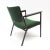 Mid-Century Modern Vintage Green Armchair with Metal Frame, 1960s For Sale - Image 3 of 5