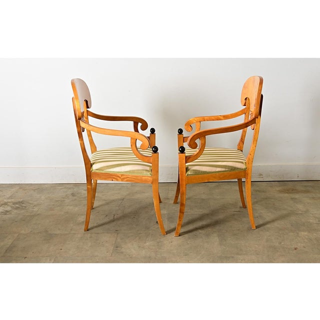 Biedermeier Early 20th Century Pair of Danish Biedermeier Armchairs For Sale - Image 3 of 15