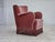 1970s, Danish armchair. Salmon pink furniture velour, oak wood legs, springs in the seat. Original good condition: no...