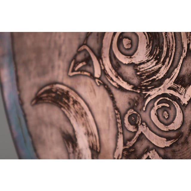 Scandinavian Copper Aurora Wall Light with Birds Motif attributed to Bjørn Wiinblad, Denmark, 1950s For Sale - Image 11 of 14
