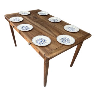 Farmhouse Table in Walnut and Oak, 1940s For Sale