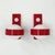 Space Age Wall Lamps in Red & White Glass & Plastic, 1970s For Sale - Image 6 of 9