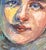 Blue Vintage Painting of an Edwardian Woman With Hat & Scarf For Sale - Image 8 of 9