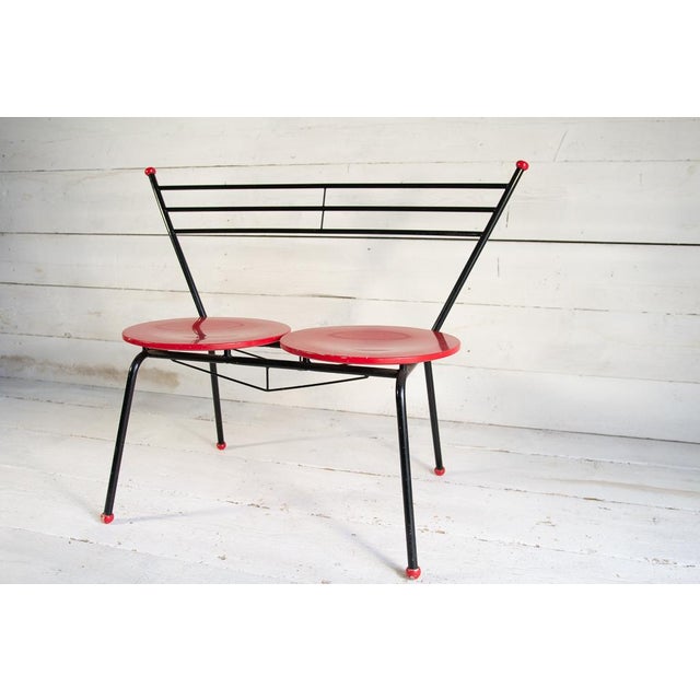 Wood Space Age Double Seat Bench, 1960s For Sale - Image 7 of 15