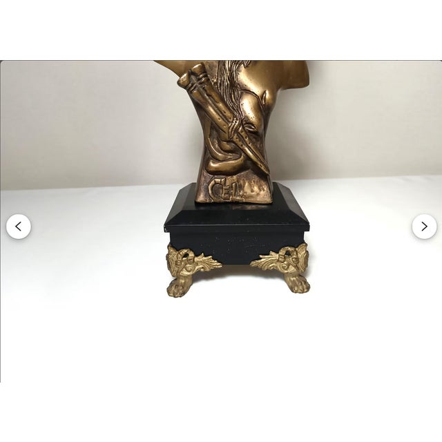 Metal Art Nouveau Sculptural Bronze Table Lamp by Emmanuel Villanis, France, 19th Century For Sale - Image 7 of 15