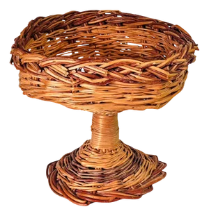 Rattan Italian Basket Fruit Bowl Centerpiece, 1970s