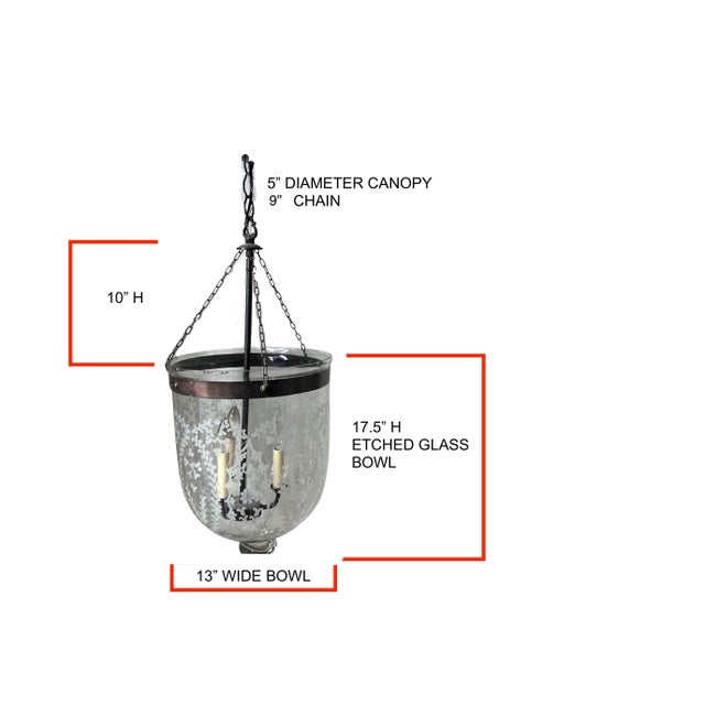 X-Large Hundi Style Lantern With Etched Glass For Sale - Image 4 of 6