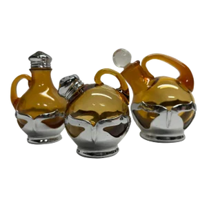 1924 Farberware Glass Condiment Shakers- Set of 3