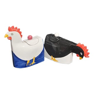 Hen-Shaped Teapots from Cerámicas Benlloch, Manises, Spain. 1990s, Set of 4 For Sale