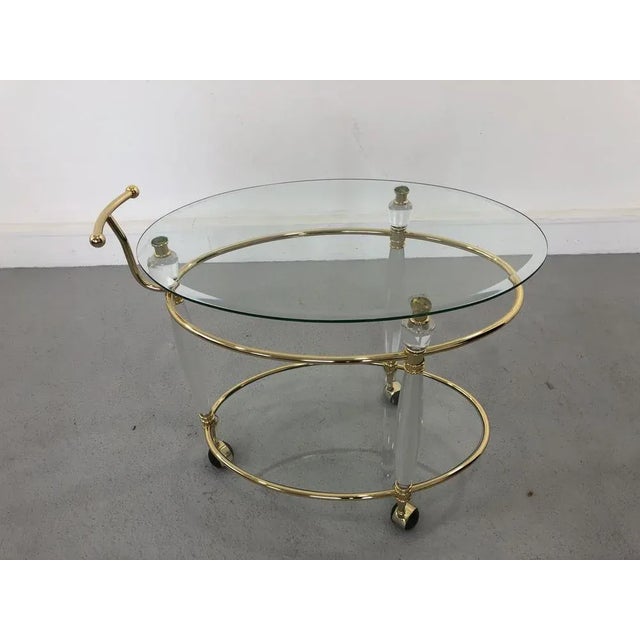 Italian Brass & Glass Bar Serving Cart Trolley, 1970s For Sale - Image 12 of 18