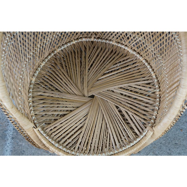 Mid-Century Modern Bamboo & Rattan Peacock Throne Accent Chair Boho Chic MCM For Sale - Image 6 of 18
