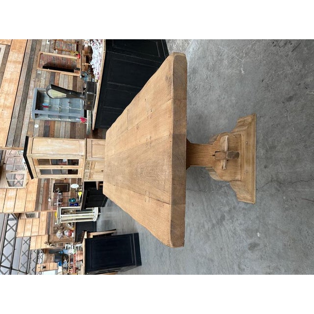 Wood Monastery Table in Solid Oak For Sale - Image 7 of 10