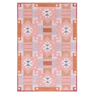 Doris Leslie Blau Swedish Flat Woven Rug by Ingegerd Silow For Sale