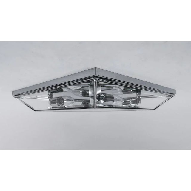 Huge Cut Glass Flush Mount, Italy, 1960s For Sale - Image 4 of 10