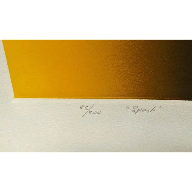 Impressionist Chezan "Spark" Hand Signed Original Art Embossed Etching For Sale - Image 3 of 5