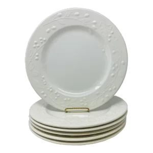 Vintage Italian Large Plates With Berry Vines- Set of 6