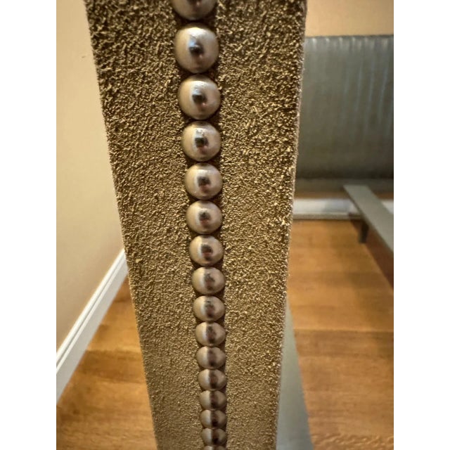 Olive Frank Roop Queen Canopy Bed in Olive Green Leather and Alcantara With Nailhead Detail For Sale - Image 8 of 8