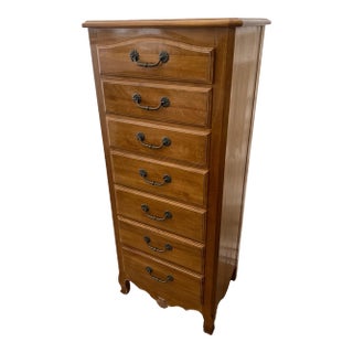 Vintage Ethan Allen Lingerie Dresser French Country Seven Drawers Solid Maple For Sale