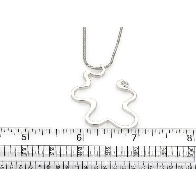 Metal Mid 20th Century Tiffany & Co. Frank Gehry Equus Diamond Pendant Necklace - 18k White Gold For Sale - Image 7 of 7