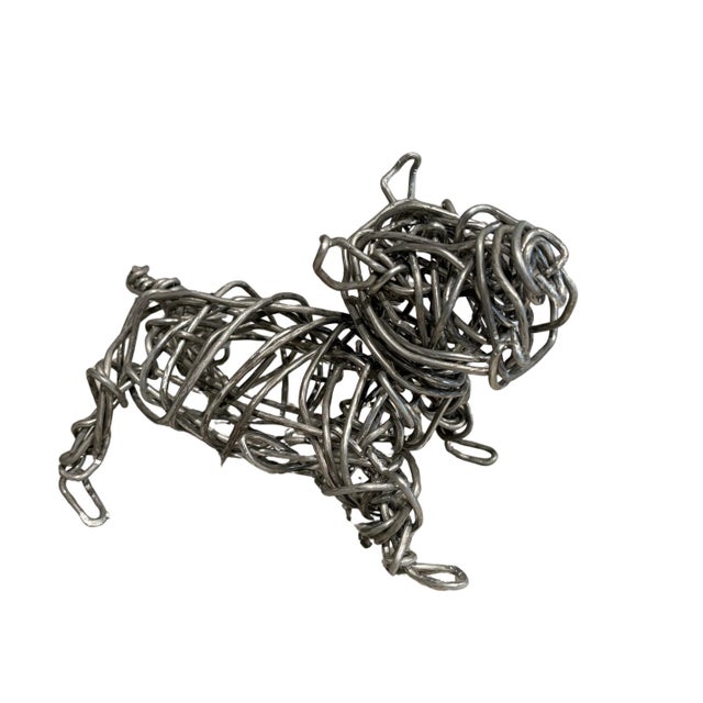 Abstract Two Hand-Made Wire Dog Sculptures by Christopher Shoemaker For Sale - Image 3 of 10