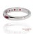 14k (585) Solid White Gold Natural Diamond and Ruby Half Band Ring, Size 6.5 For Sale - Image 4 of 11