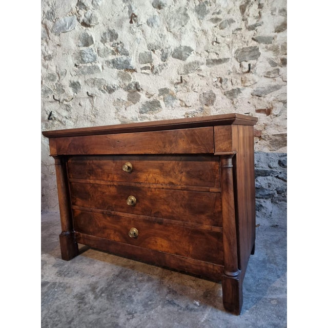 French Empire Walnut Commode, Early 19th Century For Sale - Image 9 of 18