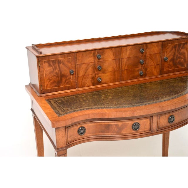 Vintage Writing Desk in Leather, 1930s For Sale - Image 6 of 11