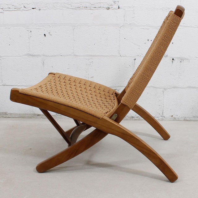 Hans Wegner Style Danish Cord Folding Chairs S/2 Chairish