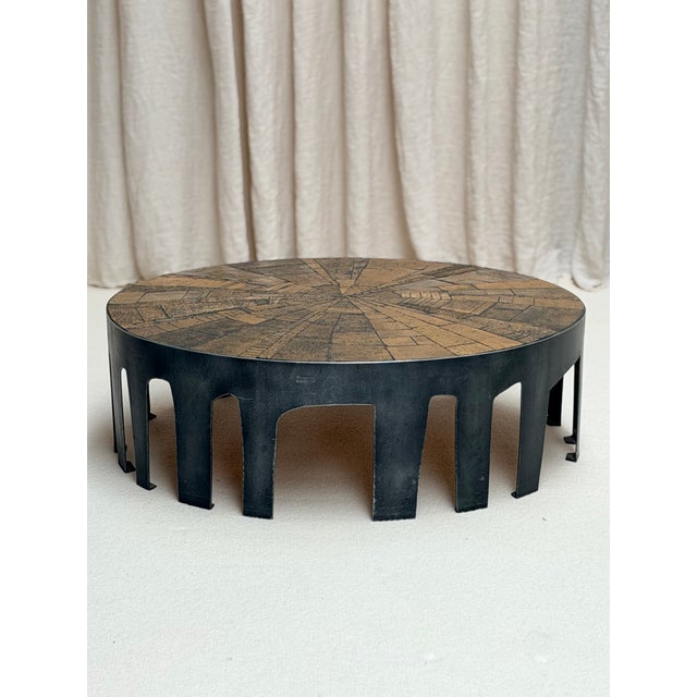 One of a kind Belgian Brutalist coffee table designed by Jules Dewaele for Pia Manu, mid 1960s, Ingelmunster, Belgium....