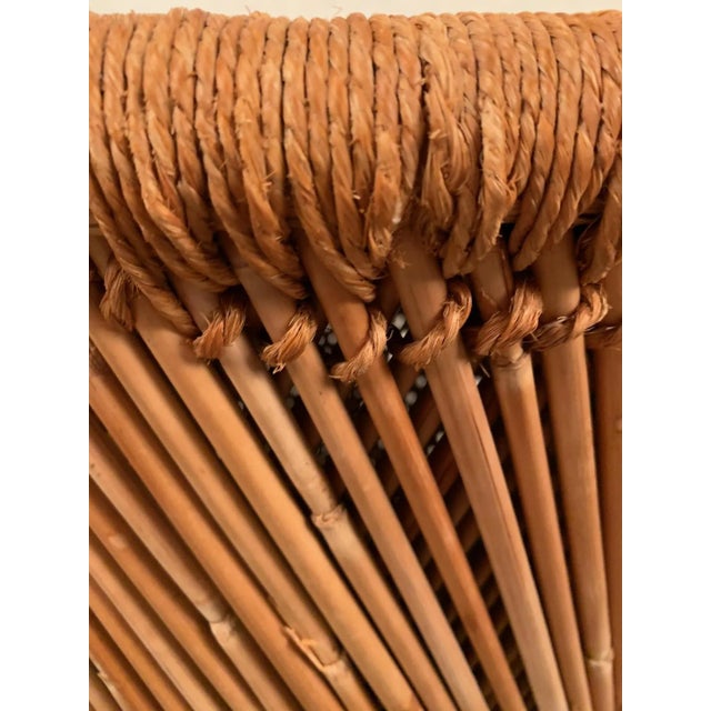 Wood Mid-Century Modern Rattan Pouf, 1960s For Sale - Image 7 of 9