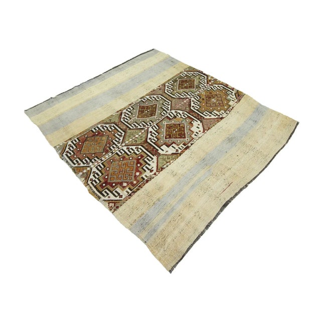 Mid-Century Modern Vintage Turkish Kilim Rug For Sale - Image 3 of 7