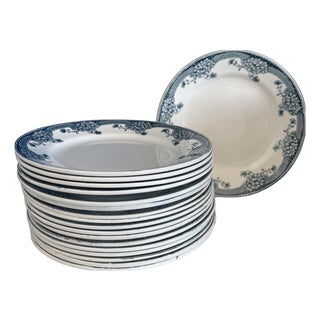 Antique French Ironstone Plates from Saint-Amand, 1890s, Set of 6 For Sale