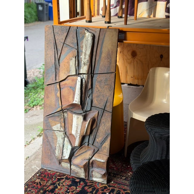 Sculpture Materials Oversized Ceramic MCM Wall Hanging Sculpture For Sale - Image 7 of 8