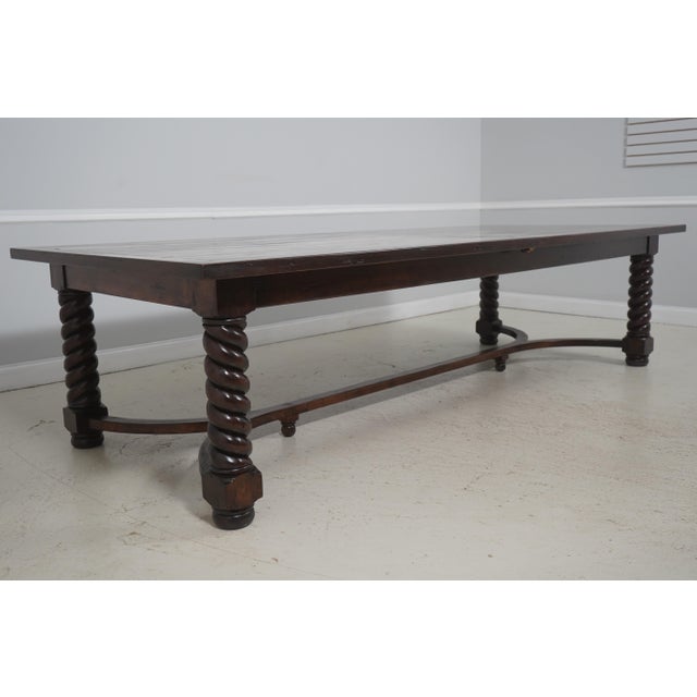 1990s Guy Chaddock Attributed Large Farm Style Dining Room Table For Sale - Image 5 of 18