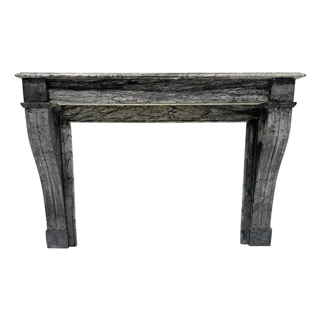 Napoleon III Fireplace in Blue Turquin Marble, 1800s For Sale
