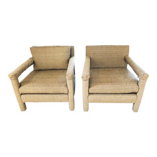 1970s Vintage Parsons Lounge Chairs - A Pair For Sale