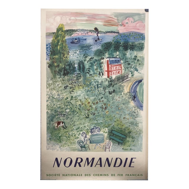 French National Railway Company Poster by Raoul Dufy, Normandy, 1952 For Sale