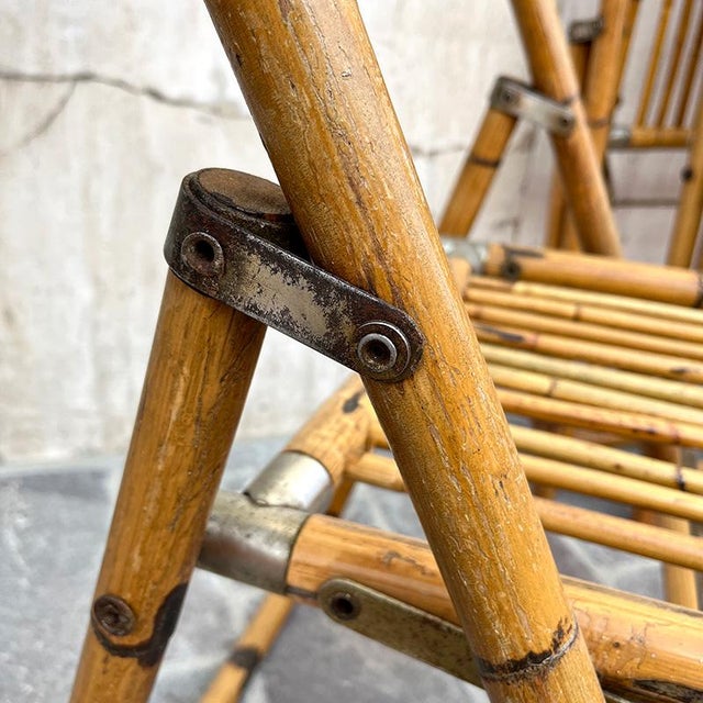 Bamboo Folding Chair from Dal Vera, Italy, 1950s For Sale - Image 14 of 17